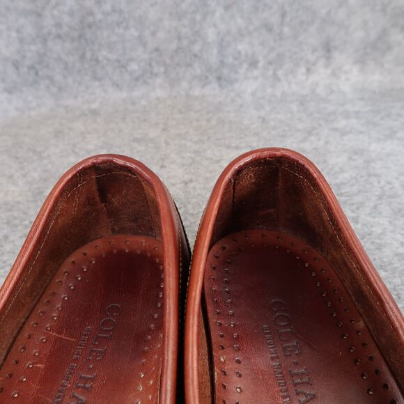 Cole Haan Shoes Mens 8.5 Loafers Leather Buckle Strap Moc Toe Handsewn Slip On - Picture 15 of 16